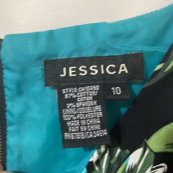 Jessica 97% Cotton Black Floral Sleeveless Pleated Skirt Dress a320 - Picture 3 of 4